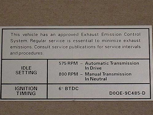1970 302-2V AT/MT EMISSION DECAL-0