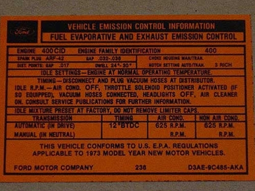 1973 400-2V AT EMISSION DECAL-0