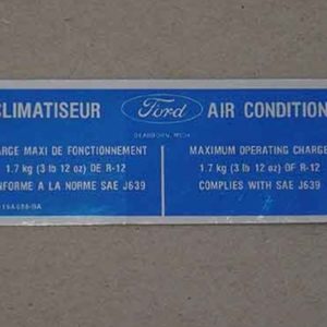 1979-81 CLIMATISEUR A/C CHARGE DECAL-0