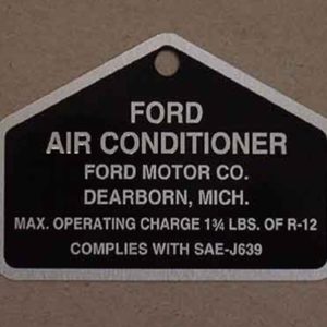 1964-75 FORD PROD. A/C COMP. ALUM. TAG-0