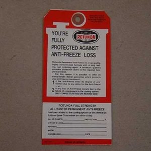 1965-68 ROTUNDA ANTIFREEZE TAG-0