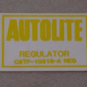 1968-71 HI-PERF. VOLT. REG. DECAL-0