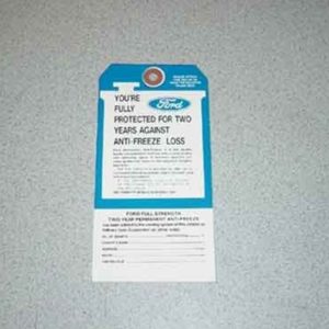 1970-73 FORD ANTIFREEZE TAG-0