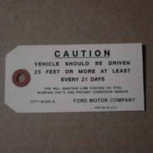 1961-69 FORD CAUTION DRIVEN TAG-0