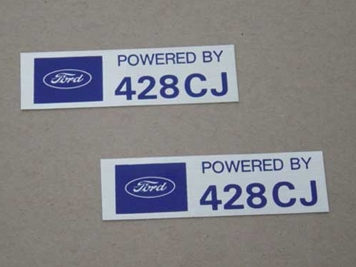 POWERED BY 428 CJ VALVE COVER DECAL pr-0